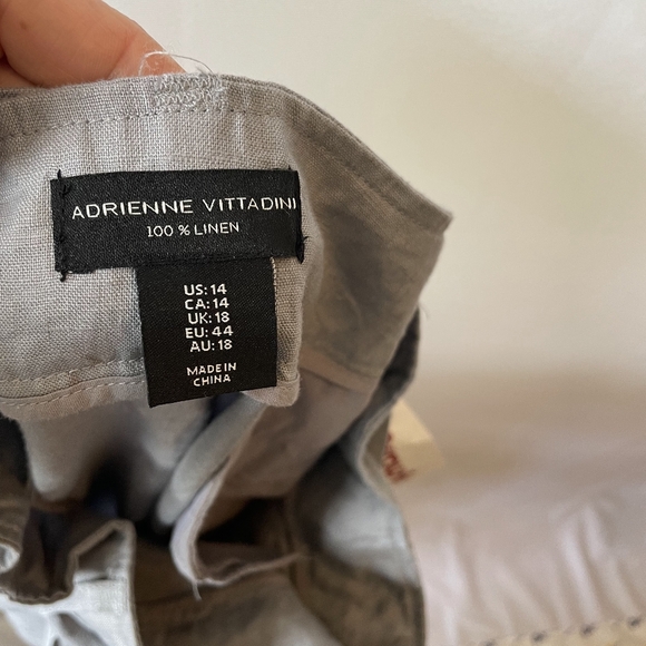 NWT Adrienne vittadini 100% Linen Pants Size 14 Blue Gray - Picture 7 of 10